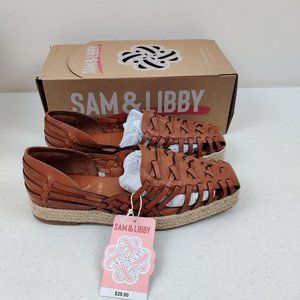 Sam & Libby Women's Asha Espadrille Saddle Slip On Shoes Brown Size 8